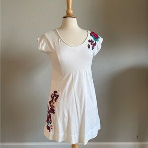 Johnny Was | White Floral Embroidered Women's Tunic dress